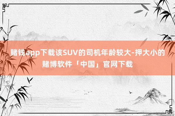 赌钱app下载该SUV的司机年龄较大-押大小的赌博软件「中国」官网下载