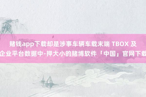 赌钱app下载却是涉事车辆车载末端 TBOX 及企业平台数据中-押大小的赌博软件「中国」官网下载