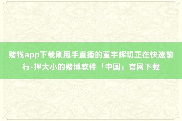 赌钱app下载刚甩手直播的董宇辉切正在快速前行-押大小的赌博软件「中国」官网下载