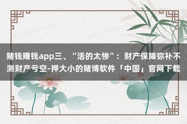 赌钱赚钱app三、“活的太惨”：财产保障弥补不测财产亏空-押大小的赌博软件「中国」官网下载