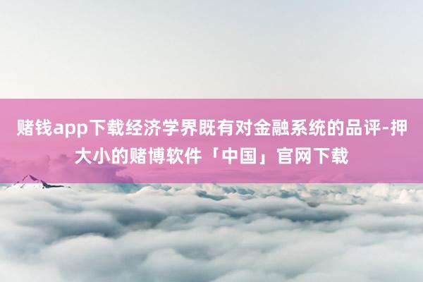 赌钱app下载经济学界既有对金融系统的品评-押大小的赌博软件「中国」官网下载