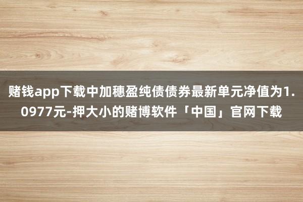 赌钱app下载中加穗盈纯债债券最新单元净值为1.0977元-押大小的赌博软件「中国」官网下载