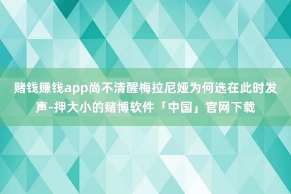 赌钱赚钱app尚不清醒梅拉尼娅为何选在此时发声-押大小的赌博软件「中国」官网下载