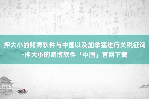 押大小的赌博软件与中国以及加拿猛进行关税征询-押大小的赌博软件「中国」官网下载