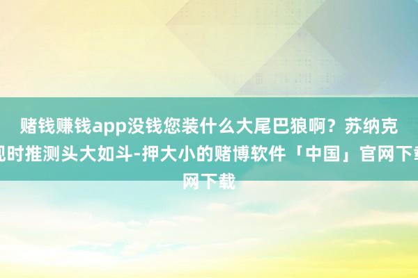 赌钱赚钱app没钱您装什么大尾巴狼啊？苏纳克现时推测头大如斗-押大小的赌博软件「中国」官网下载