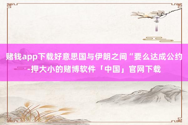 赌钱app下载好意思国与伊朗之间“要么达成公约-押大小的赌博软件「中国」官网下载